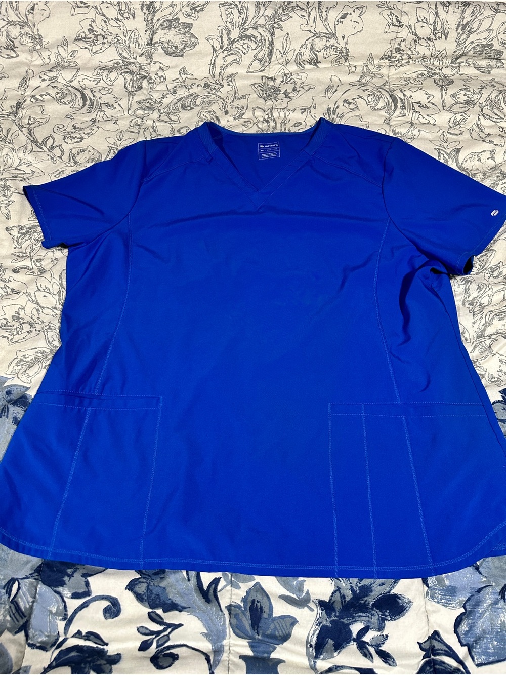 Infinity Women's V-Neck Scrub Top in Royal Blue
